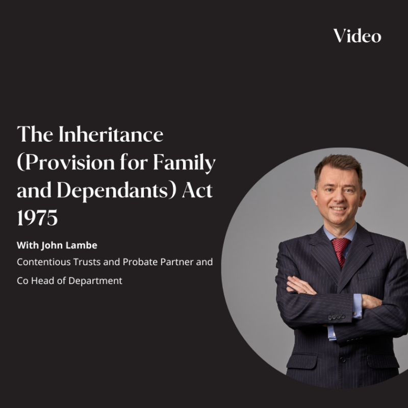 The Inheritance (Provision for Family and Dependants) Act 1975